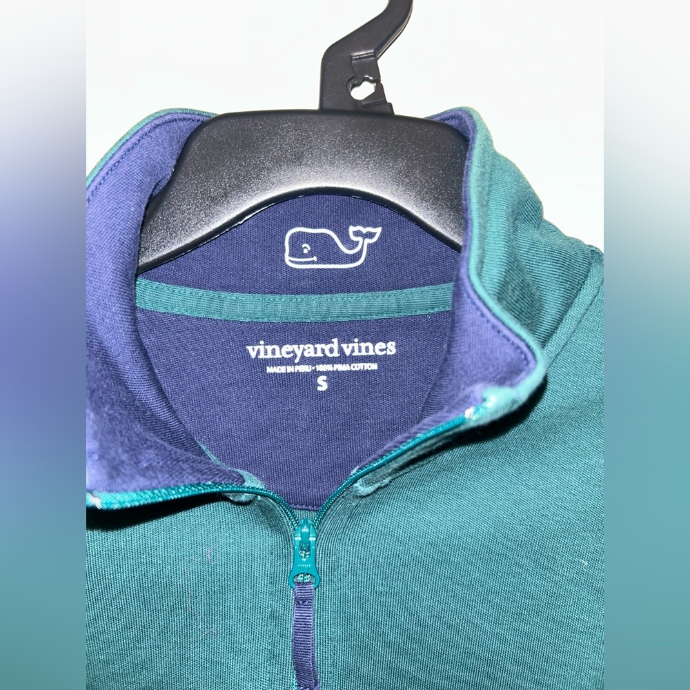 Vineyard Vines 1/4 zip Pullover - green 100% Pima cotton - Picture 3 of 9